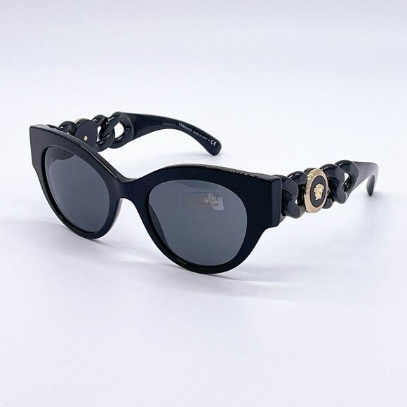 New Versace Black Acetate 52mm Sunglasses With Box main image 5